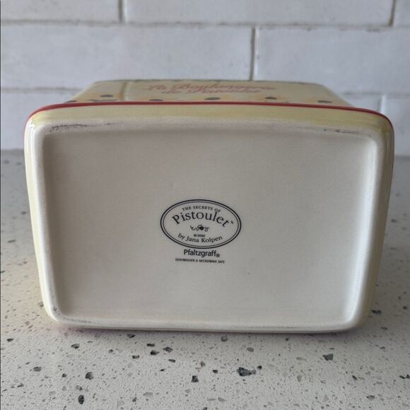 Pfaltzgraff Pistoulet Collection Ceramic Kitchen Keeper Bread box/Recipe Holder - Picture 8 of 12
